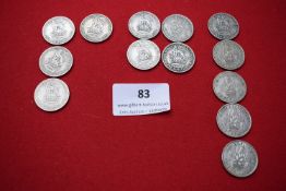Great Britain silver shillings (12). George V and George VI issues including lion-on-crown and