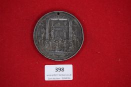 Pair of large commemorative medallions, including Ferris Wheel and Holborn Restaurant types.