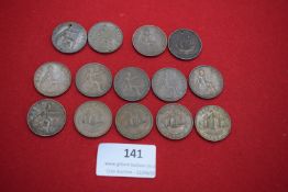 Collection of George V and George VI halfpennies including seated Britannia types and later ship