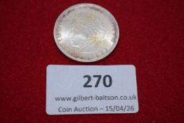 Germany (Federal Republic) silver 5 Mark, 1970, Ludwig van Beethoven commemorative. Extremely fine.