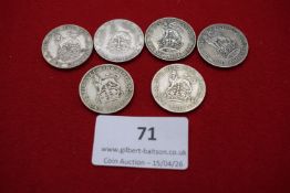 Great Britain silver shillings (12). George V and George VI issues with lion-on-crown reverse,