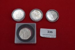 Group of Beatrix Potter 50p coins including Peter Rabbit and Benjamin Bunny types, mostly in