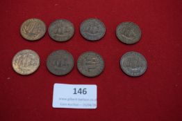Collection of Elizabeth II halfpennies dated 1953–1957 (various), including duplicates. Mixed