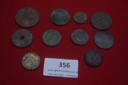 Collection of mainly 18th–19th century copper coins including cartwheel type and other issues,