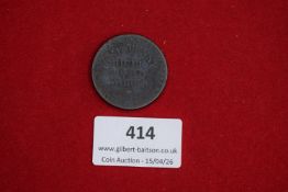 19th century Hull trade token, “Hull Lead Works” one penny, with industrial building reverse.