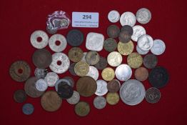 Mixed group of world coins and tokens including Fiji pennies (1936), George V and George VI