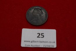 Victoria bronze penny, 1891. Jubilee bust left; rev. Britannia seated with trident and shield.