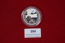 Bhutan 300 Ngultrum, 1993, silver proof, Coronation Anniversary issue.