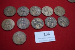 Collection of George V halfpennies dated 1910–1918 (various). Mixed condition.