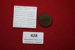 Napoleonic Wars copper medallion, Battle of Barrosa (1811/12), with inscription “Taken at Barrosa by