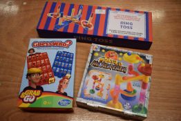 Travel Guess Who, Marble Mountain, and Wooden Ring Toss Game