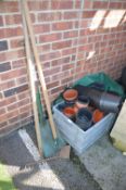 Quantity of Plastic Plant Pots plus Garden Tools
