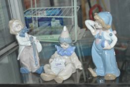 3x Spanish Clown Children Figures