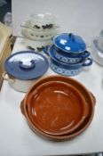 Vintage Cookware Including 70’s Enamel, Pyrex, etc.