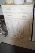 Vintage Painted Pine Two Door Cupboard