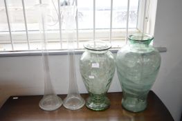 4x Glass Vases