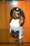 Japanese Tanuki Pottery Sake Bottle