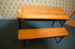 Folding Pine Outdoor Table and Bench