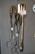 3x Pairs of EPNS Serving Tongs