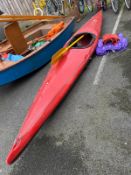 Fibreglass Kayak with Paddle, Skirt and Buoyancy Aid