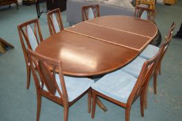 G-Plan Oval Extending Dining Table with 8x Matching Chairs, plus Table Protector Mats