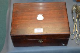Mahogany Workbox with Mother of Pearl Inlay