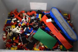 Quantity of Vintage Lego Including Container Transport Boats, Minifigures, Blocks, etc.