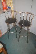 Pair of Chrome Framed Barstools