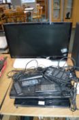 Samsung 24” TV, Toshiba DVD Player, etc.