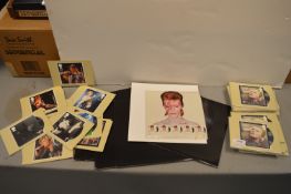 5x Royal Mail David Bowie Stamp Fan Sheets, and David Bowie Stamp Postcards (loose and sealed