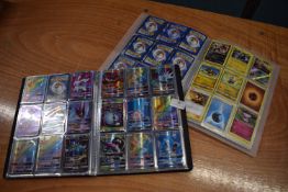 2x Binders of Pokémon Trading Cards Including Full Art GX and Break Cards, etc.