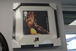 Framed David Bowie Royal Mail Stamp Art Album Cover “Ziggy Stardust Tour 1973” No. 677/950
