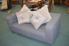 Grey Two Seat Sofa with Cushions