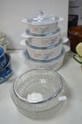 Vintage Corning Glass Cookware, plus Glass Bowls