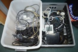 2x Tub of VA and Audio Cables plus Small Electrical and Musical Items