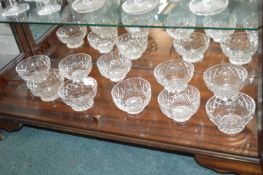 8x Cut Glass Lead Crystal Dessert Dishes
