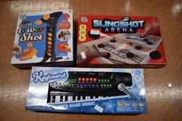 Slingshot Arena, Electronic Keyboard Toy, and 4 To Score Tower Shot