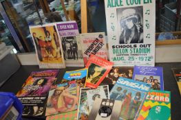 Vintage Rock and Pop Posters and Gig Programs Including Alice Cooper
