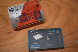 Waterproof Poker Set, and a Myco MZ-100 Digital Mini Scale