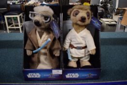 2x Meerkat Movies Star Wars Limited Edition Meerkats: Obi Wan Kenobi and Luke Skywalker
