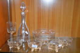 Glass Trifle Bowl Set plus Decanter