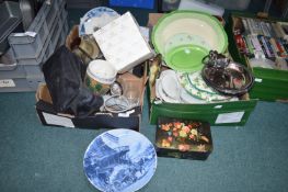 2x Boxes of Household Goods Including Vintage Pottery etc.