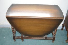 Oval Drop Leaf Barley Twist Dining Table