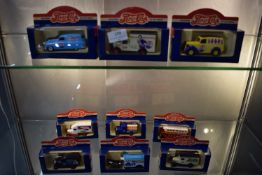 9x Lledo Pepsi-Cola Diecast Model Vehicles