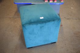 *Teal Velvet Upholstered Stool 45cm wide x 47cm high