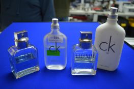 *4x Calvin Klein Fragrance Testers (part used)