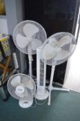 3x Oscillating Fans and a Tower Fan
