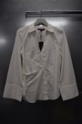 *French Connection Linen White Cross Front Shirt Size: XL, RRP: £25