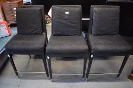 4x Black Upholstered Breakfast Bar Stools