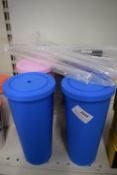 *6x Giant Refillable Tumblers with Lids & Straws